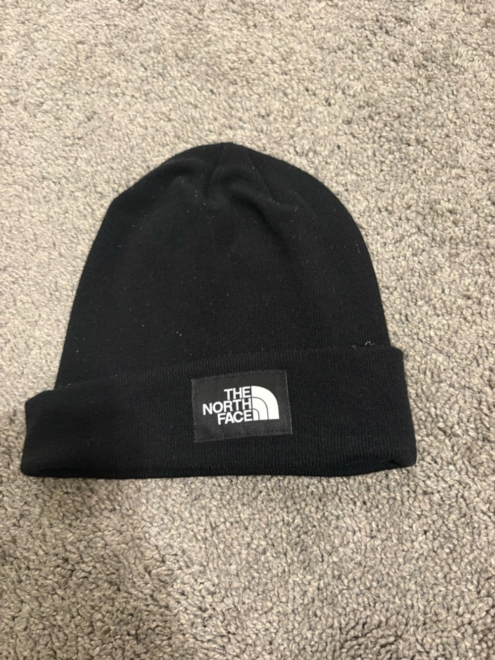 The North Face Black Cuffed Logo Beanie